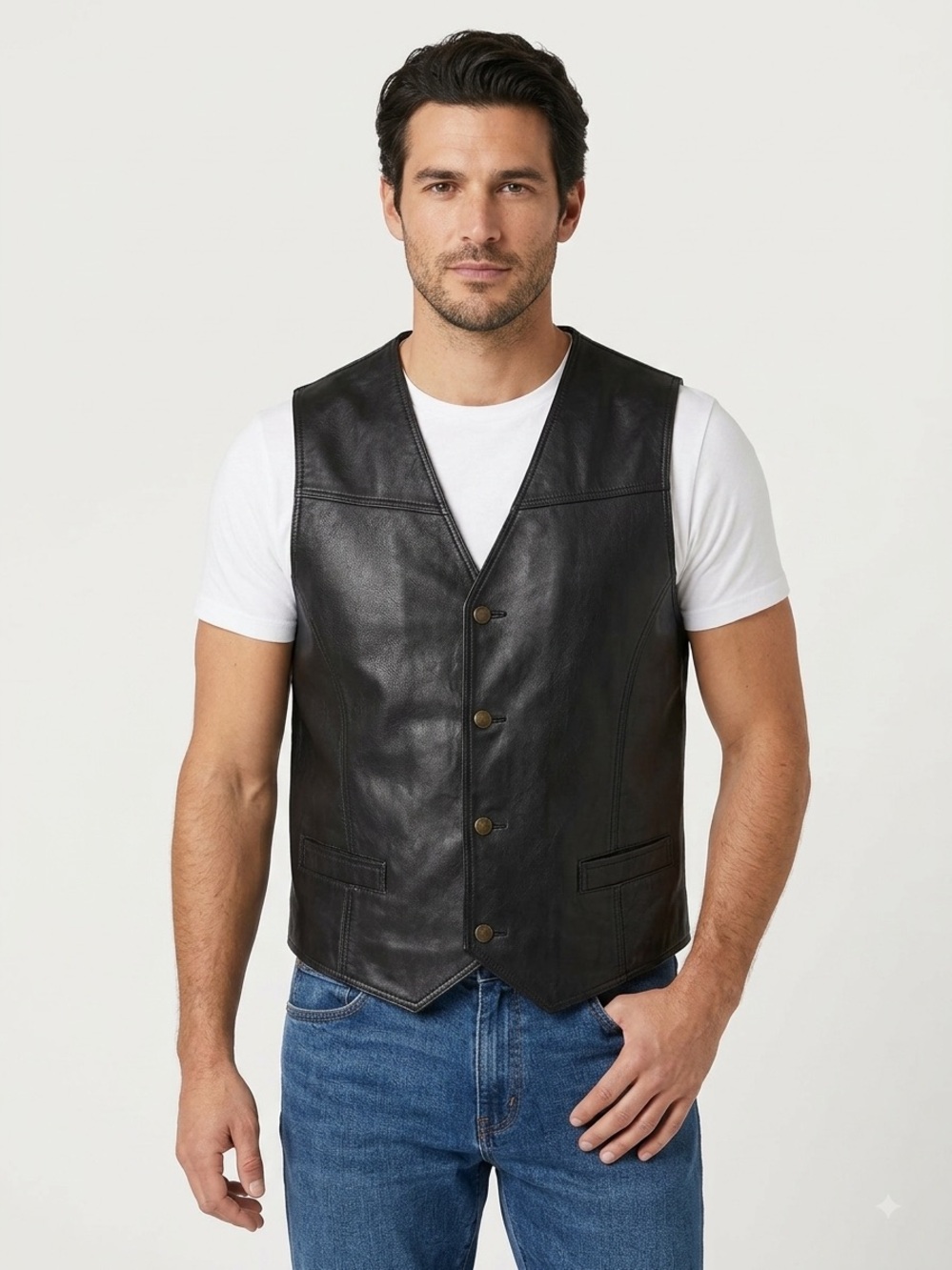 Wrangler Black Leather Vest